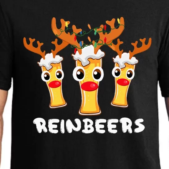 Reinbeers Funny Reindeer Beer Christmas Drinking Xmas Pajama Pajama Set