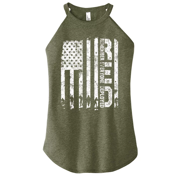 Red Friday Remember Everyone Deployed Military Wear RED Women’s Perfect Tri Rocker Tank