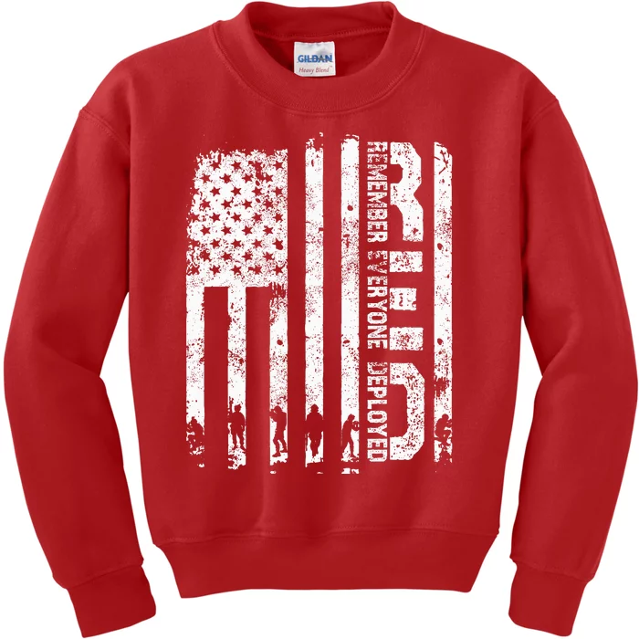 Red Friday Remember Everyone Deployed Military Wear RED Kids Sweatshirt