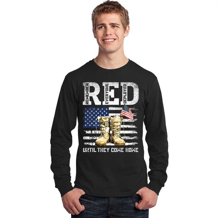 RED Friday Remember Everyone Deployed Every Friday Veterans Tall Long Sleeve T-Shirt