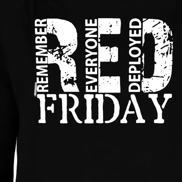 Red Friday Remember Everyone Deployed Womens Funnel Neck Pullover Hood