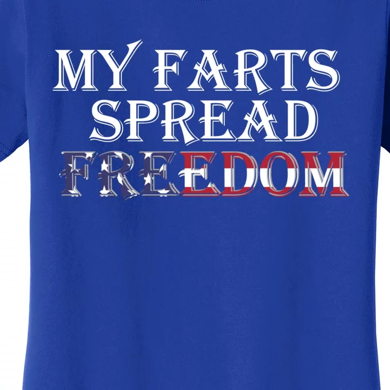 Redneck Farts Spread Freedom Country Joke Usa Flag Humor Gift Women's T-Shirt