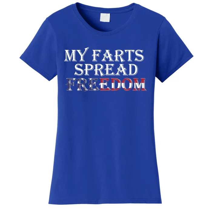 Redneck Farts Spread Freedom Country Joke Usa Flag Humor Gift Women's T-Shirt