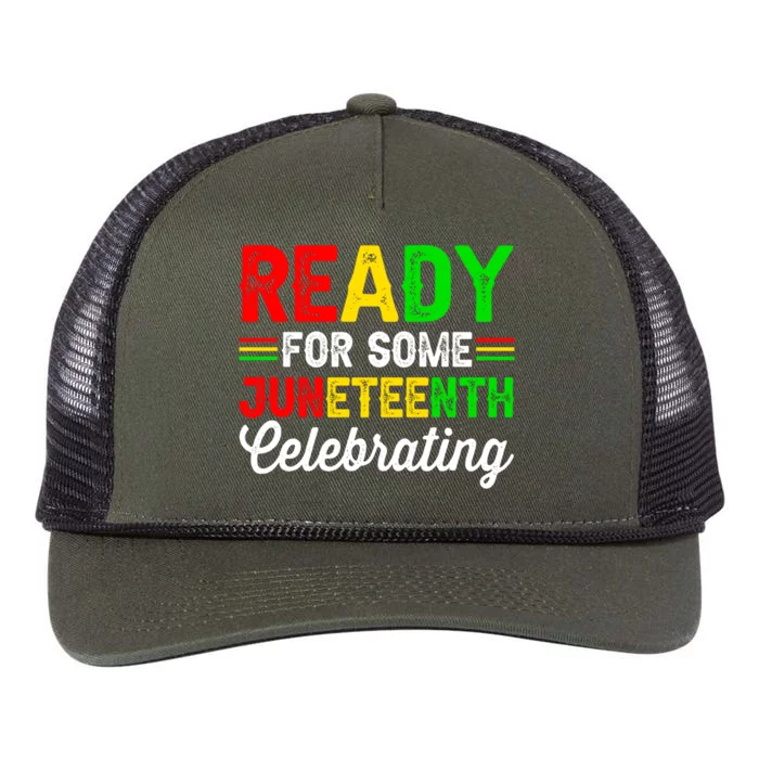 Ready For Some Juneteenth Celebrating Black History Month Gift Retro Rope Trucker Hat Cap