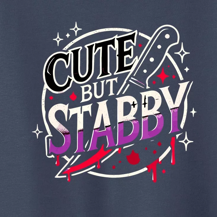 Retro Funny Scary Cute But Stabby Spooky Hallowen Dark Humor Toddler T-Shirt