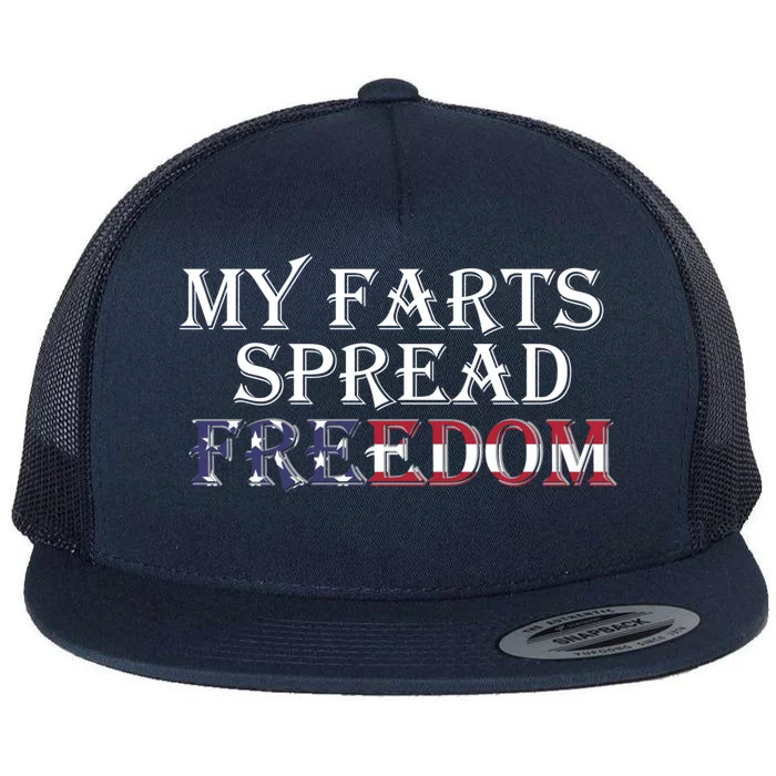 Redneck Farts Spread Freedom Country Joke Usa Flag Humour Funny Gift Flat Bill Trucker Hat