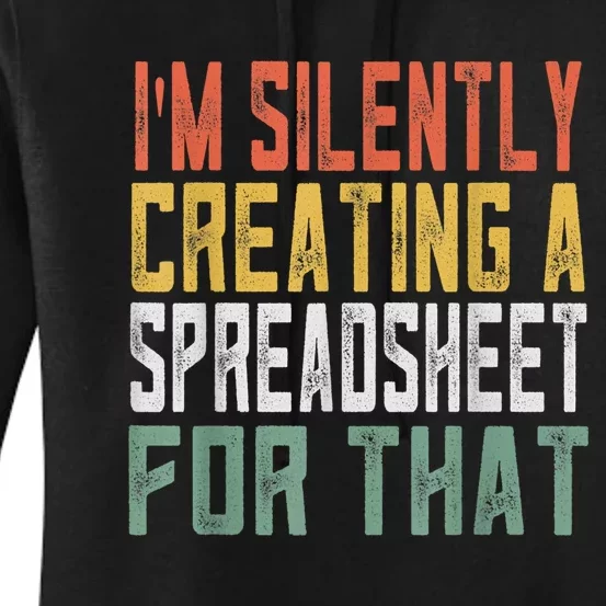 Retro Funny Spreadsheet Gift For Actuary Statistician Women's Pullover Hoodie