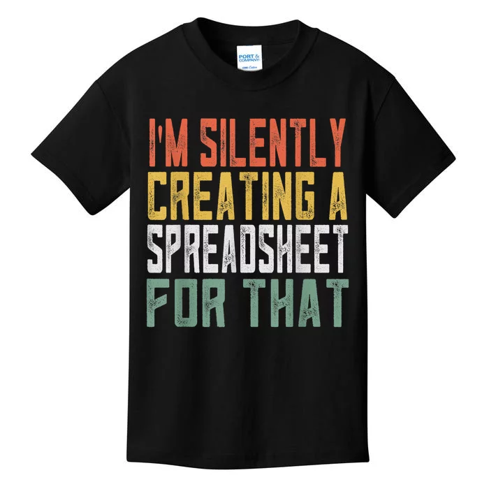 Retro Funny Spreadsheet Gift For Actuary Statistician Kids T-Shirt