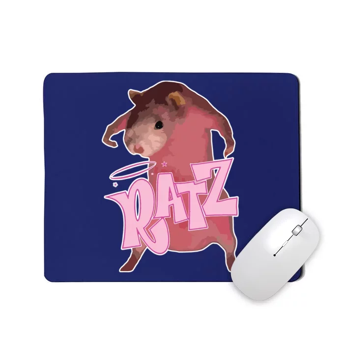 Ratz Funny Saying Rats Humor Mouse Cute Pink Rat Cool Meme Mousepad