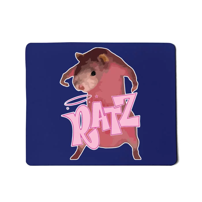 Ratz Funny Saying Rats Humor Mouse Cute Pink Rat Cool Meme Mousepad