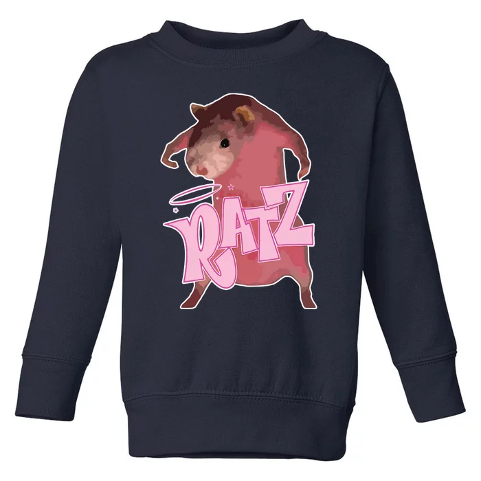 Ratz Funny Saying Rats Humor Mouse Cute Pink Rat Cool Meme Toddler Sweatshirt