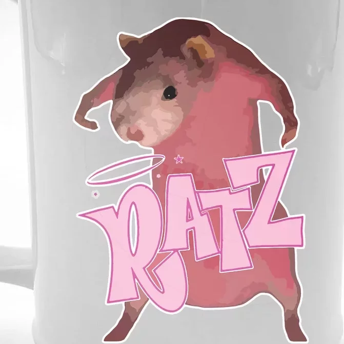 Ratz Funny Saying Rats Humor Mouse Cute Pink Rat Cool Meme Front & Back Beer Stein