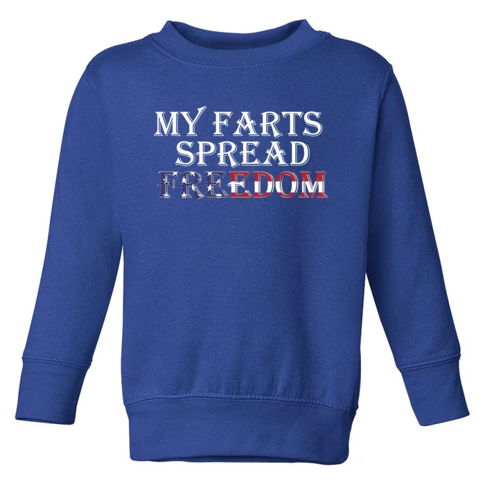 Redneck Farts Spread Freedom Country Joke Usa Flag Humor Cool Gift Toddler Sweatshirt