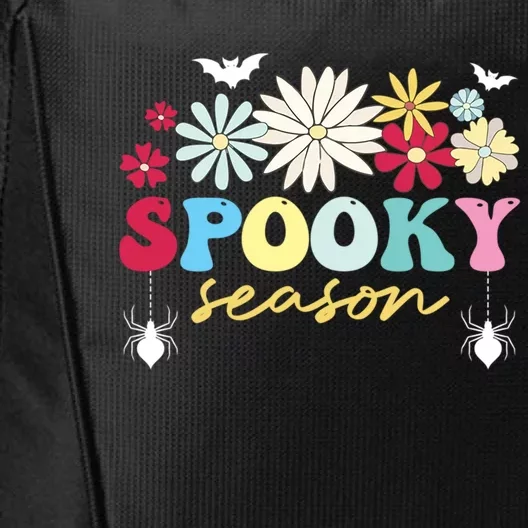 Retro Floral Spooky Season Spooky Vibes Halloween Meaningful Gift City Backpack