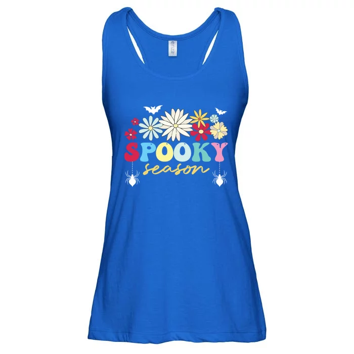 Retro Floral Spooky Season Spooky Vibes Halloween Meaningful Gift Ladies Essential Flowy Tank