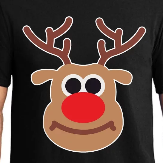 Reindeer Face Shirts Matching Family Christmas Deer Pajama Set