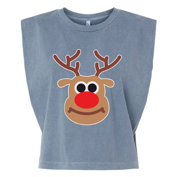 Reindeer Face Shirts Matching Family Christmas Deer Garment-Dyed Women's Muscle Tee