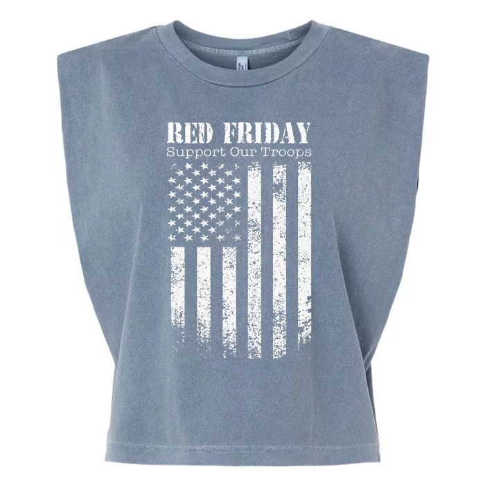 Red Friday Support Our Troops Military Memorial day Garment-Dyed Women's Muscle Tee