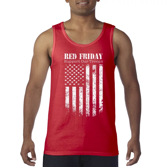 Red Friday Support Our Troops Military Memorial day Tank Top