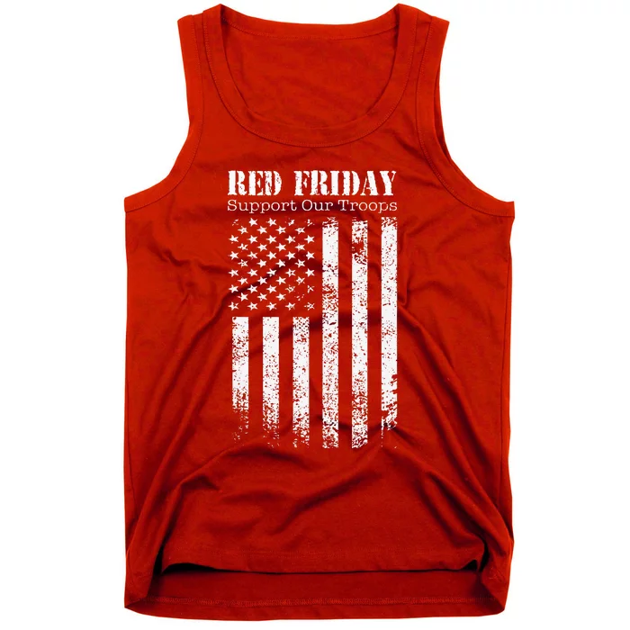 Red Friday Support Our Troops Military Memorial day Tank Top