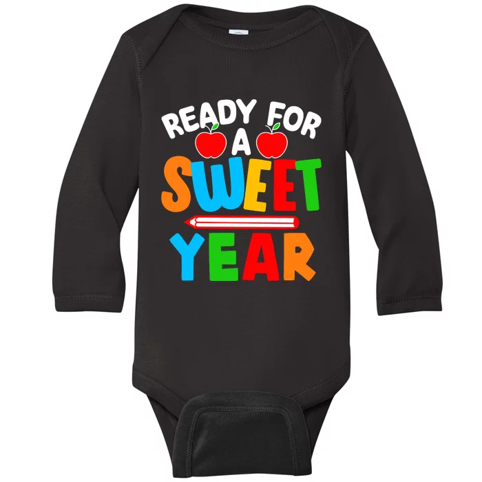 Ready For Sweet Year Back To School Teacher Baby Long Sleeve Bodysuit