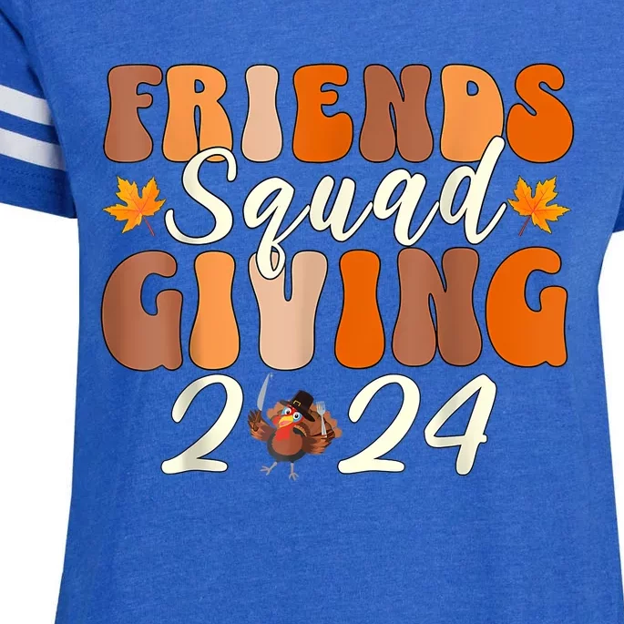 Retro Friendsgiving Squad 2024 Thanksgiving Friendsgivin Enza Ladies Jersey Football T-Shirt