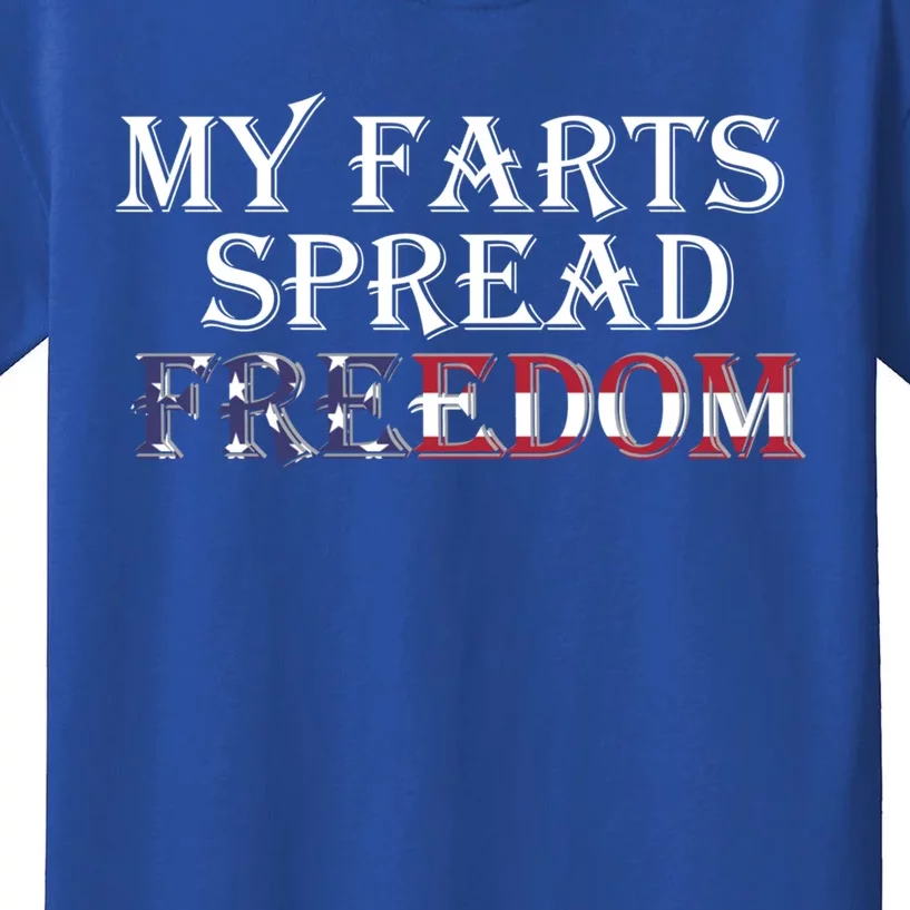 Redneck Farts Spread Freedom Country Joke Usa Flag Humour Gift Kids T-Shirt