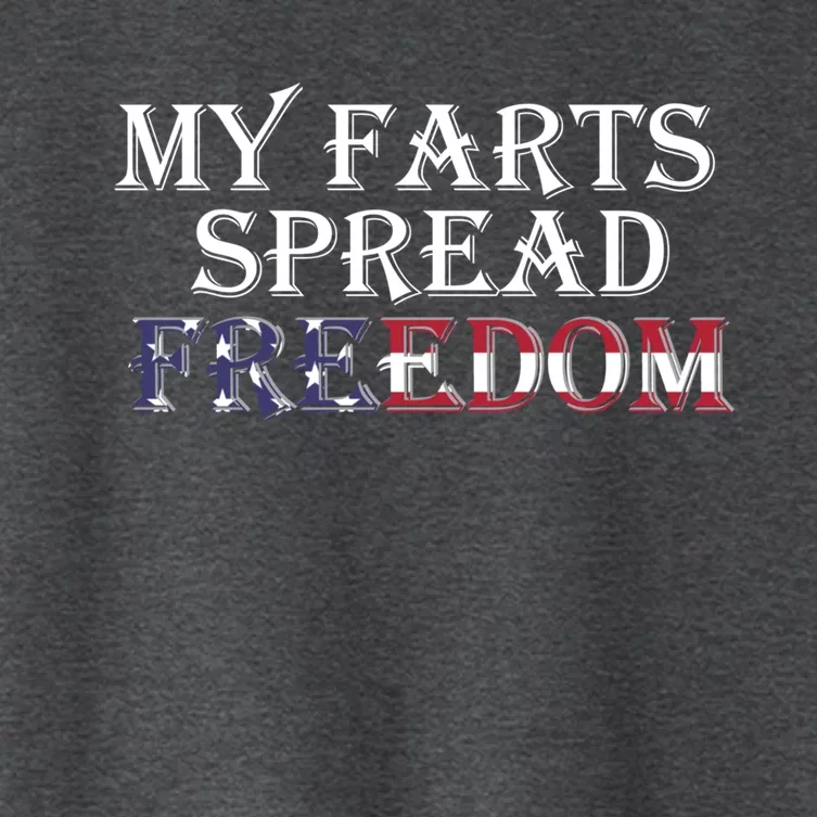 Redneck Farts Spread Freedom Country Joke Usa Flag Humour Gift Women's Crop Top Tee