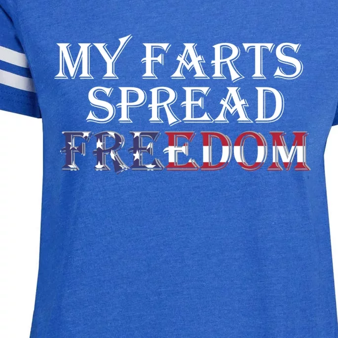 Redneck Farts Spread Freedom Country Joke Usa Flag Humour Gift Enza Ladies Jersey Football T-Shirt