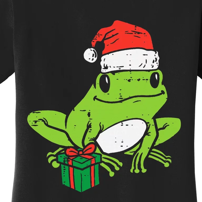 retro Frog Santa Funny Animal Christmas Women's T-Shirt