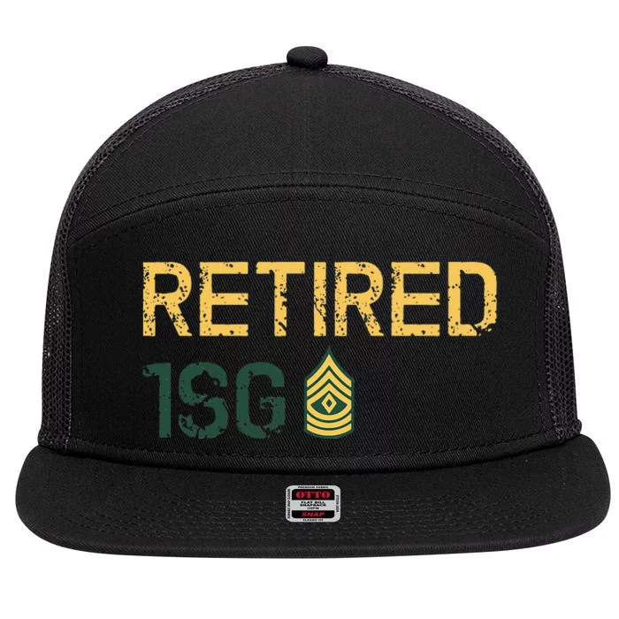 Retired First Sergeant (1SG) 7 Panel Mesh Trucker Snapback Hat