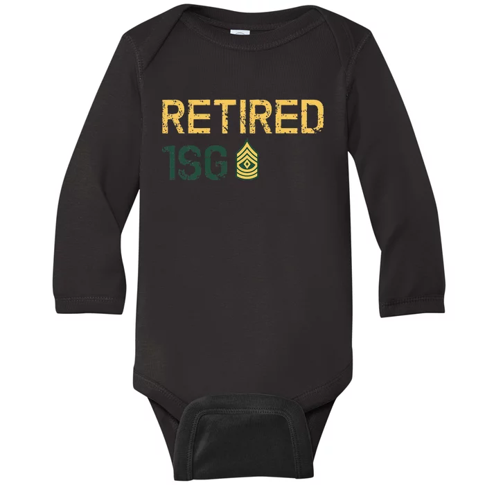 Retired First Sergeant (1SG) Baby Long Sleeve Bodysuit