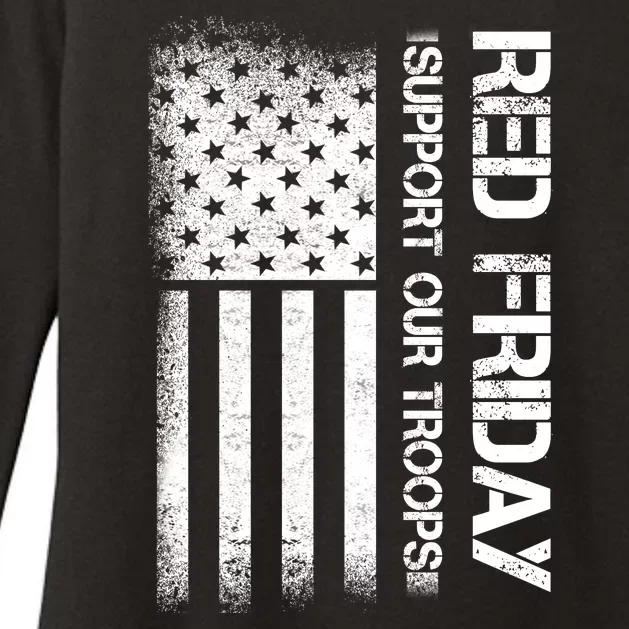 Red Friday Support Our Troops Veterans Tribute Womens CVC Long Sleeve Shirt