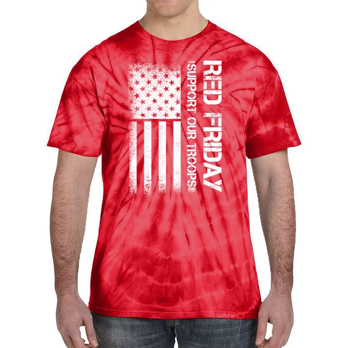 Red Friday Support Our Troops Veterans Tribute Tie-Dye T-Shirt