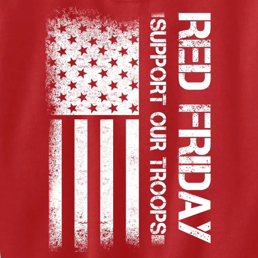 Red Friday Support Our Troops Veterans Tribute Kids Sweatshirt