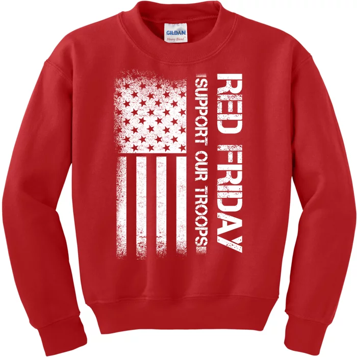 Red Friday Support Our Troops Veterans Tribute Kids Sweatshirt