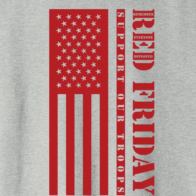 RED Friday Support Our Troops Remember Everyone Deployed Women's Crop Top Tee