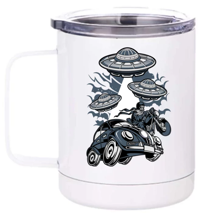 Retro Fantasy Space Front & Back 12oz Stainless Steel Tumbler Cup