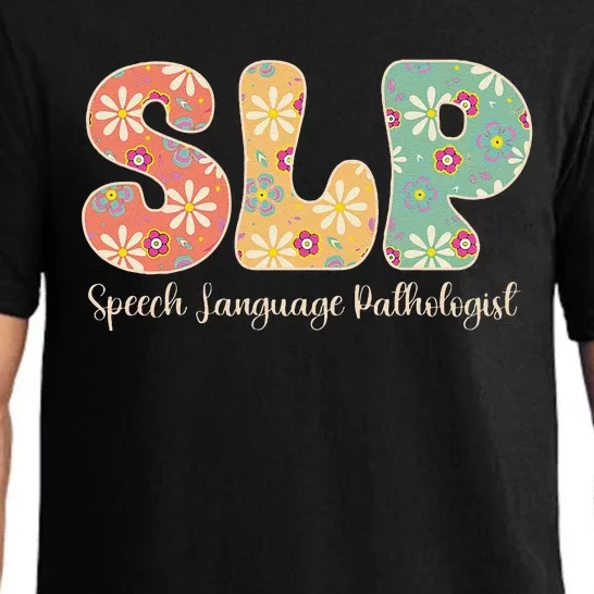 Retro Floral Slp Speech Language Pathologist Speech Therapy Pajama Set