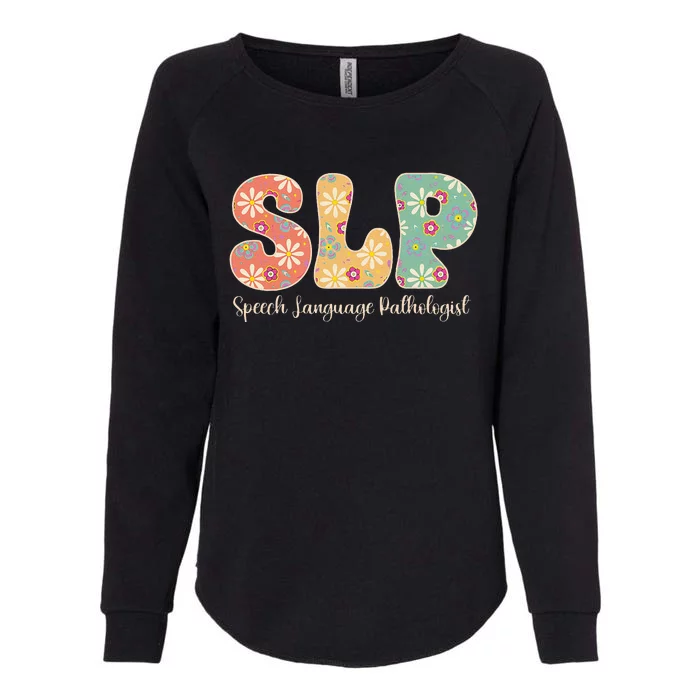 Retro Floral Slp Speech Language Pathologist Speech Therapy Womens California Wash Sweatshirt