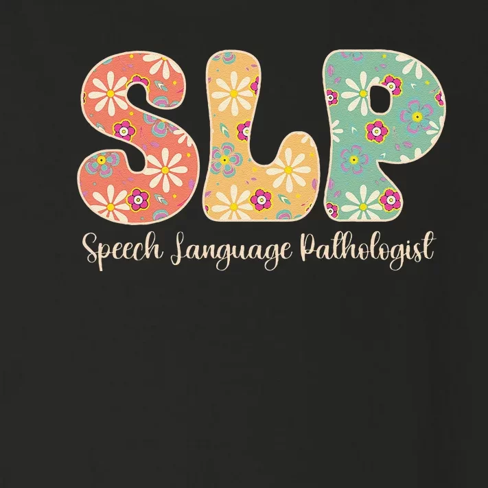 Retro Floral Slp Speech Language Pathologist Speech Therapy Toddler Long Sleeve Shirt