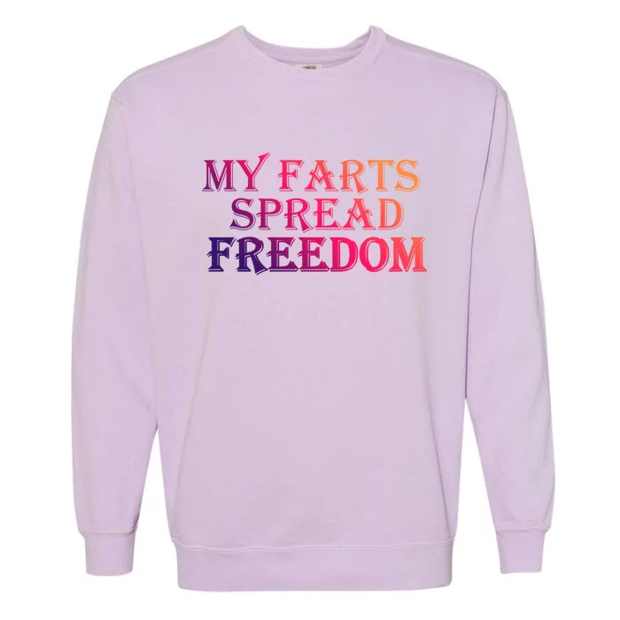 Redneck Farts Spread Freedom Country Joke Usa Flag Humour Gift Garment-Dyed Sweatshirt