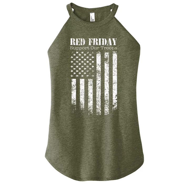 Red Friday Support Our Troops Military Memorial Day Women’s Perfect Tri Rocker Tank