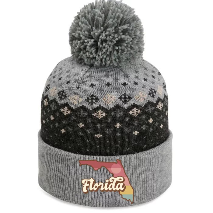 Retro Florida Sunset The Baniff Cuffed Pom Beanie