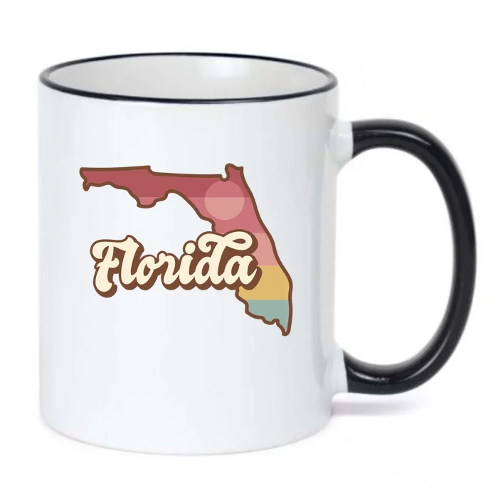 Retro Florida Sunset Black Color Changing Mug