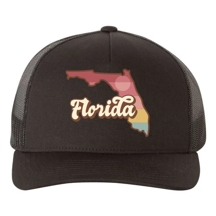 Retro Florida Sunset Yupoong Adult 5-Panel Trucker Hat