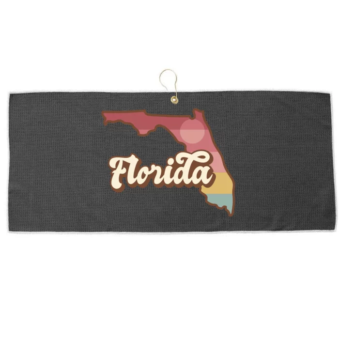 Retro Florida Sunset Large Microfiber Waffle Golf Towel