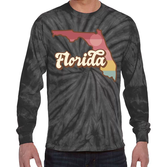 Retro Florida Sunset Tie-Dye Long Sleeve Shirt