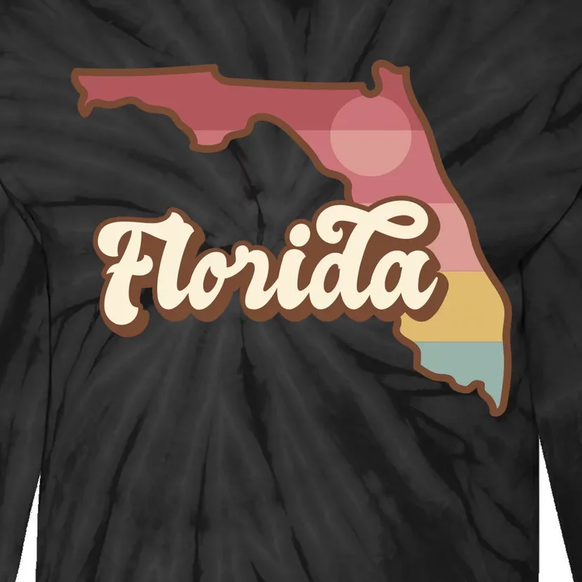 Retro Florida Sunset Tie-Dye Long Sleeve Shirt