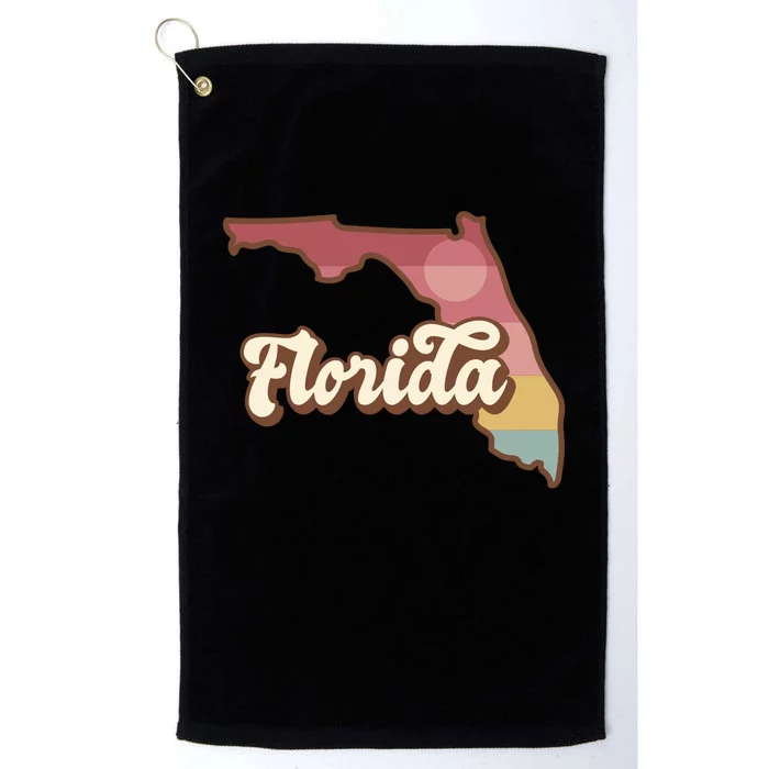 Retro Florida Sunset Platinum Collection Golf Towel